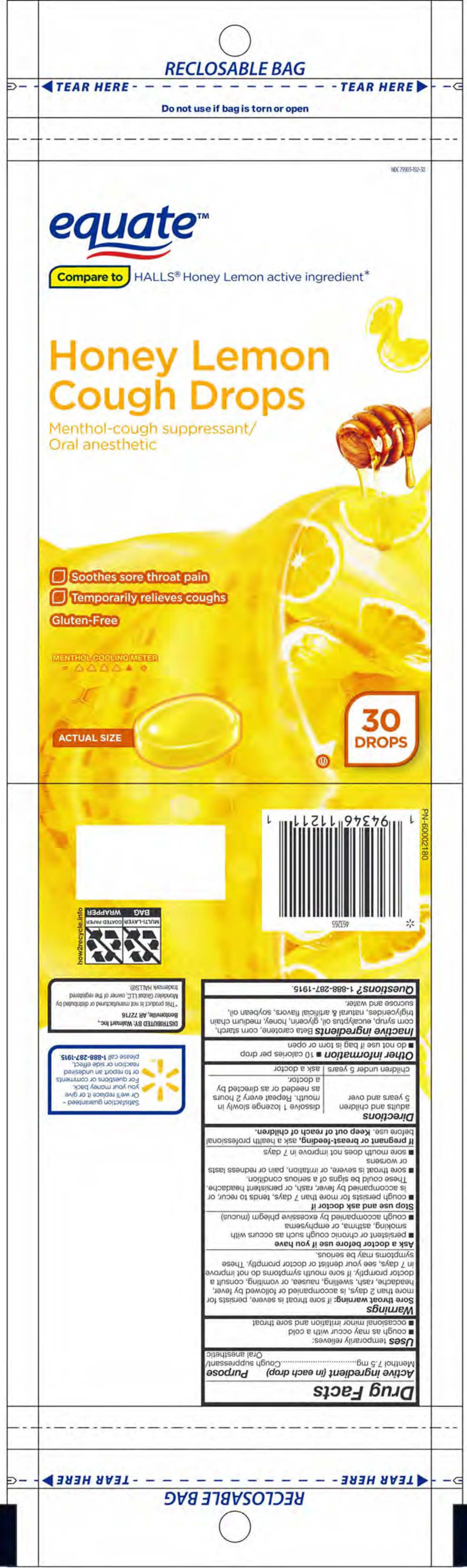 Equate Honey Lemon 30ct Cough Drops