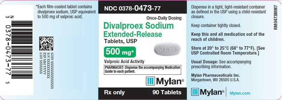 Divalproex Sodium Extended-Release Tablets 500 mg Bottle Label