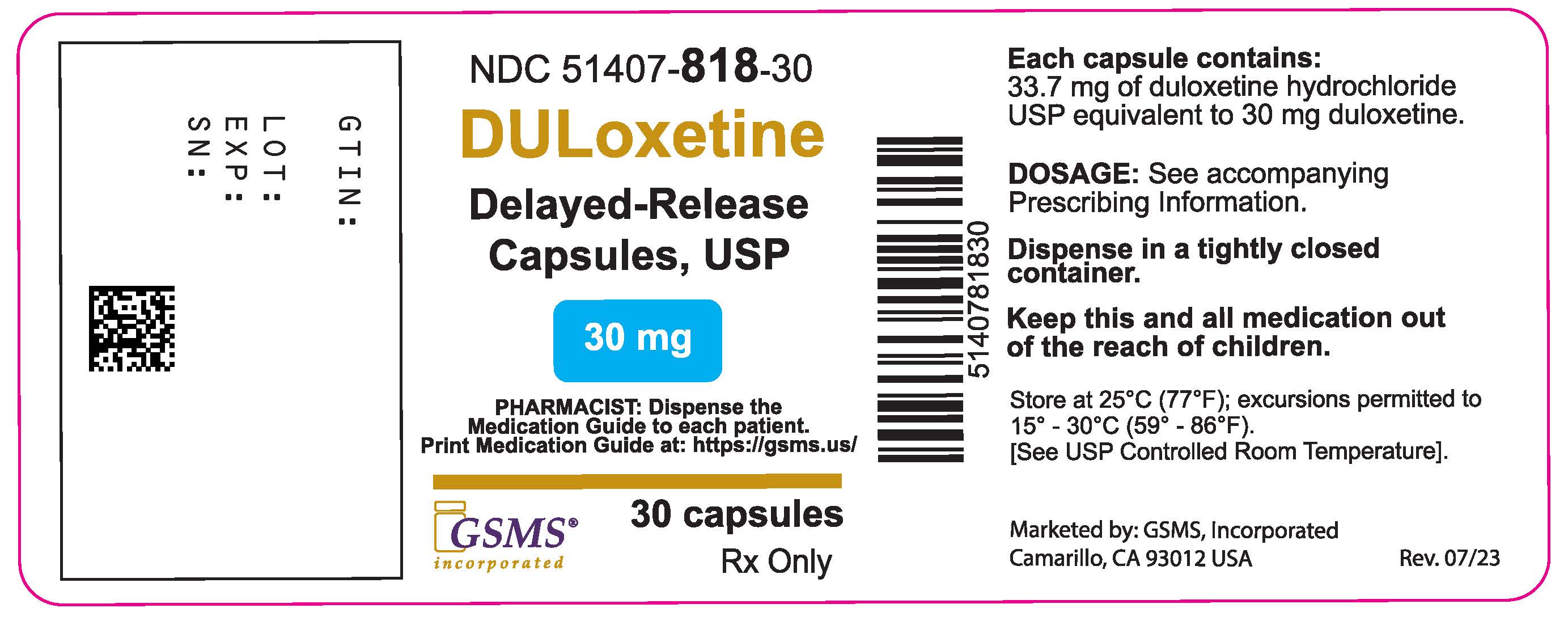 51407-818-30LB - DULOXETINE 30MG DR CAPS - REV 07-23.jpg