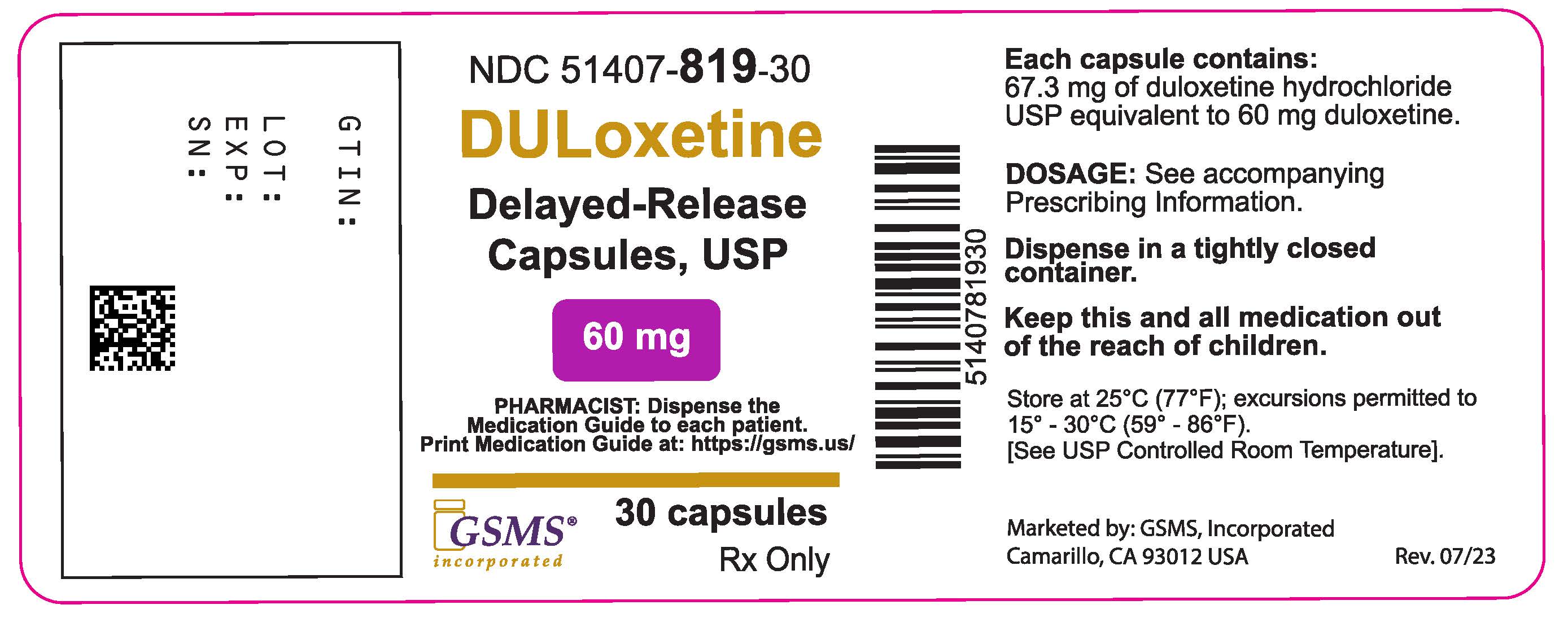 51407-819-30LB - DULOXETINE 60MG DR CAPS - REV 07-23.jpg