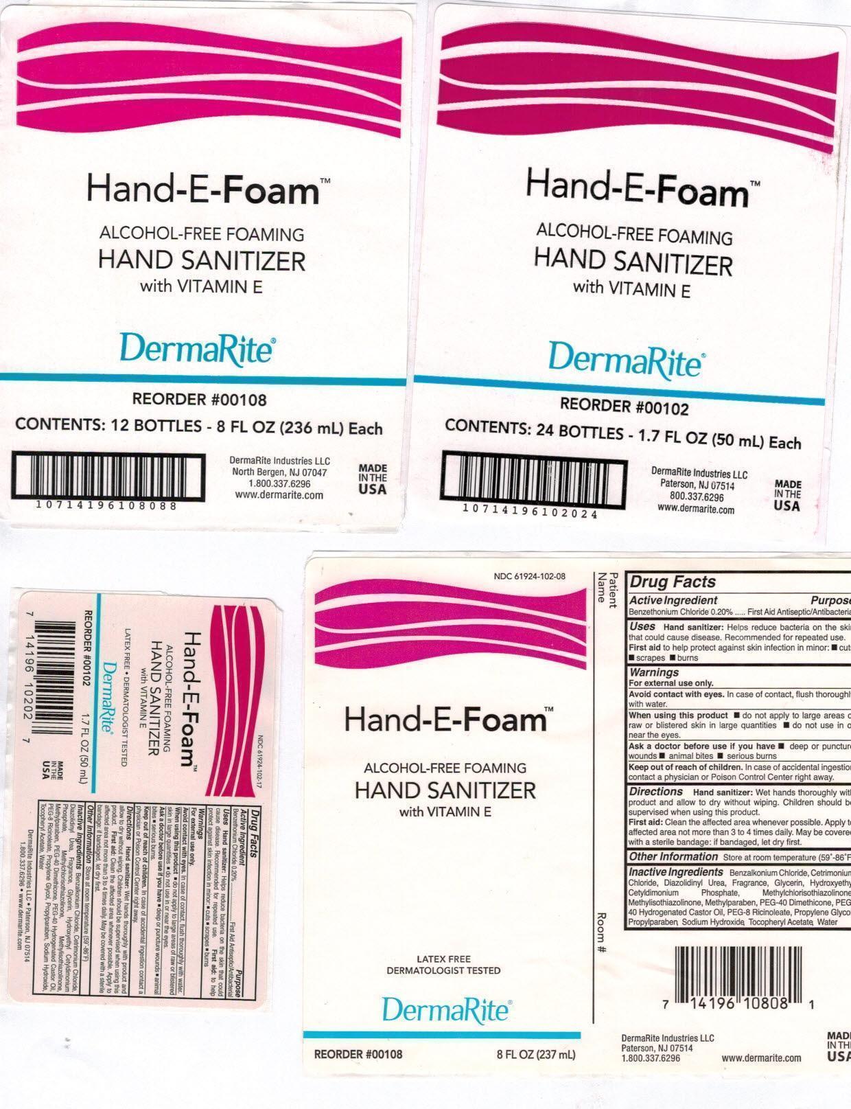 HandEFoam 1pt7 and 8oz bottle and case labels