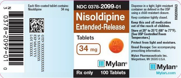 Nisoldipine Extended-Release Tablets 34 mg Bottle Label