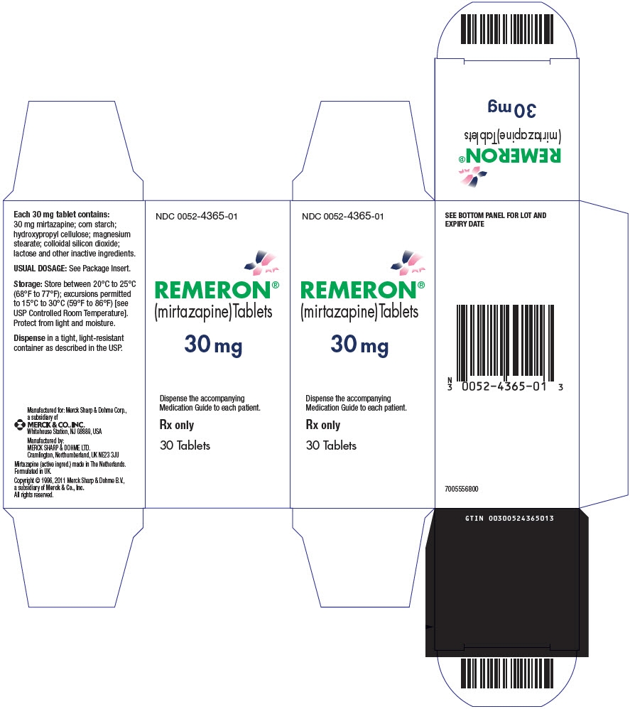 PRINCIPAL DISPLAY PANEL - 30 mg Tablet Bottle Carton - NDC: <a href=/NDC/0052-4365>0052-4365</a>