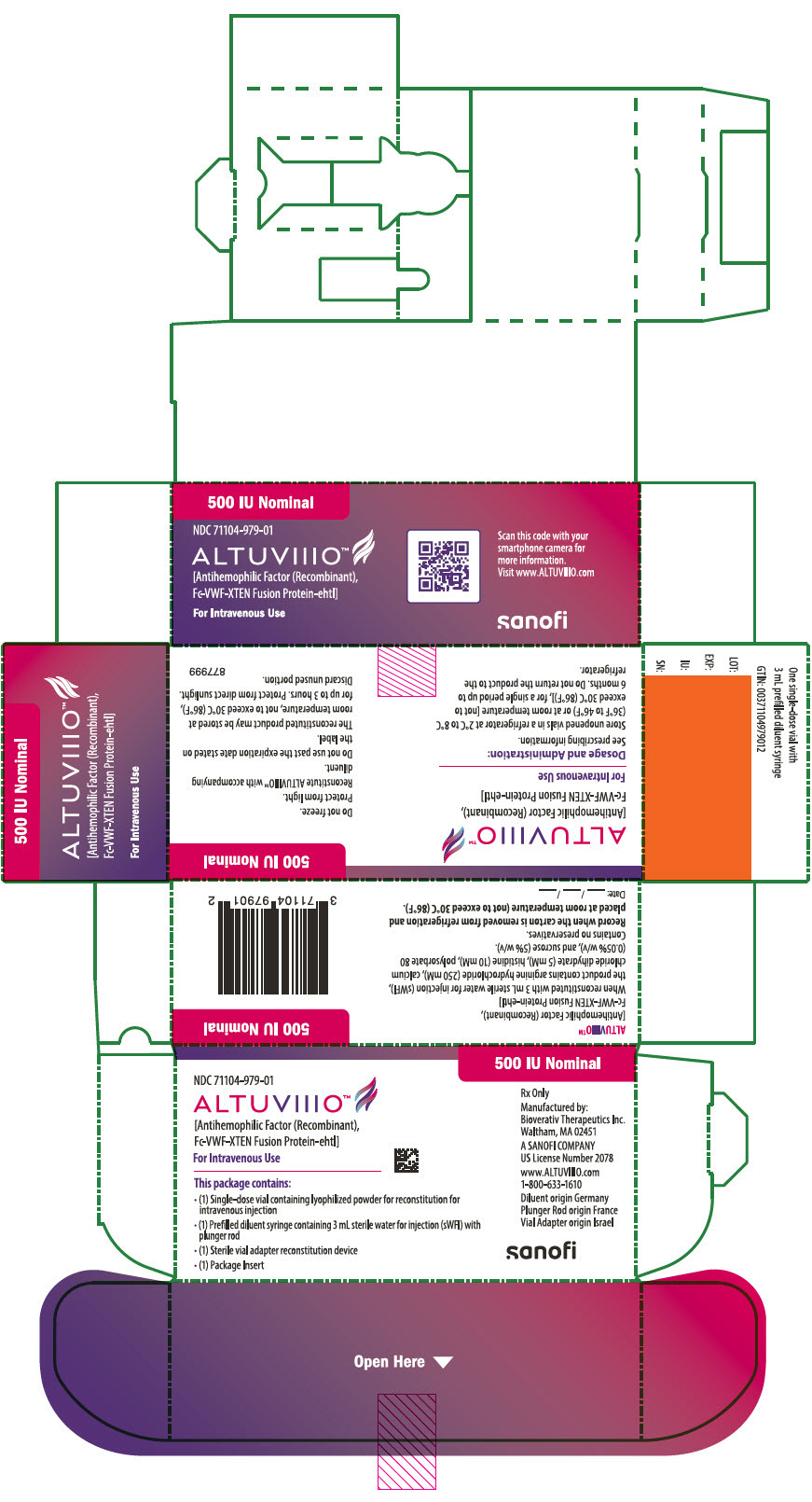 PRINCIPAL DISPLAY PANEL - 500 IU Kit Carton