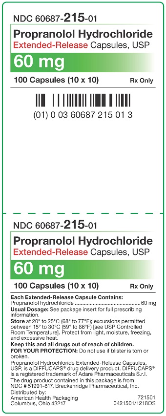 60 mg Propranolol HCl ER Capsules Carton