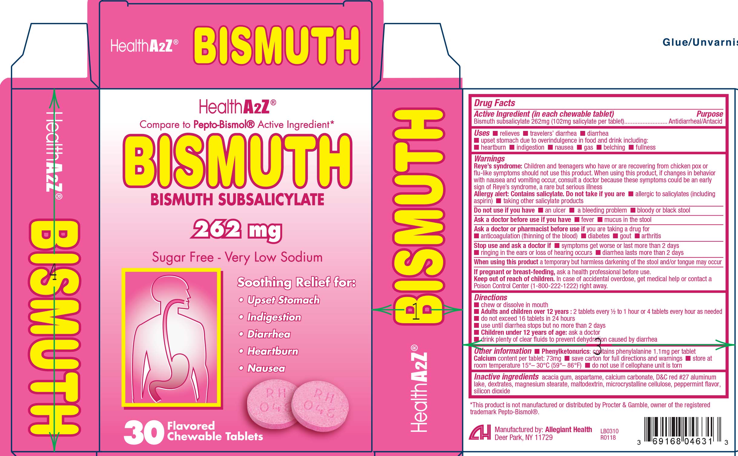 Bismuth subsalicylate 262mg