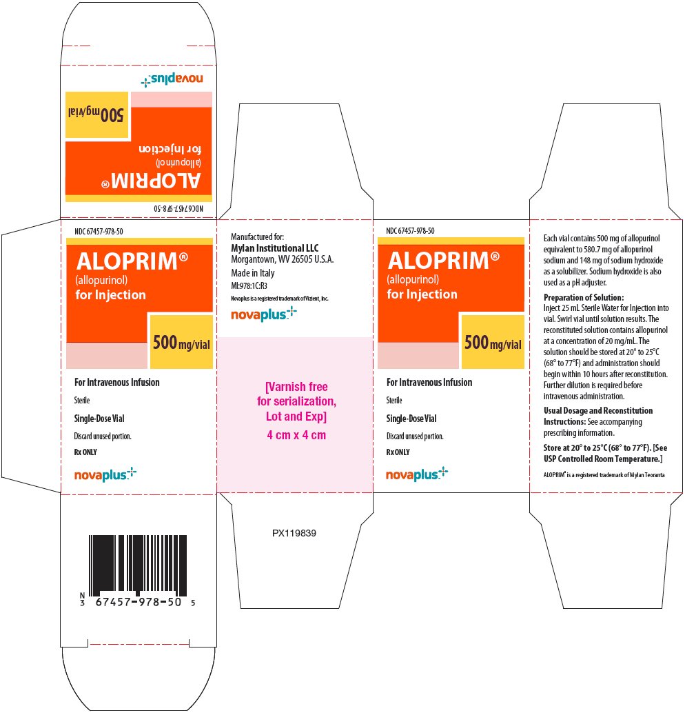 Aloprim for Injection 500 mg/vial Carton Label