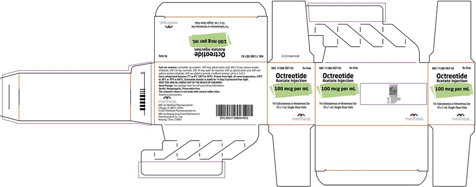 PACKAGE LABEL PRINCIPAL DISPLAY PANEL - Octreotide Acetate Injection 100 mcg Carton