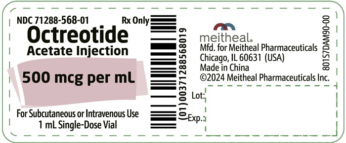 PACKAGE LABEL PRINCIPAL DISPLAY PANEL - Octreotide Acetate Injection 500 mcg Vial Label