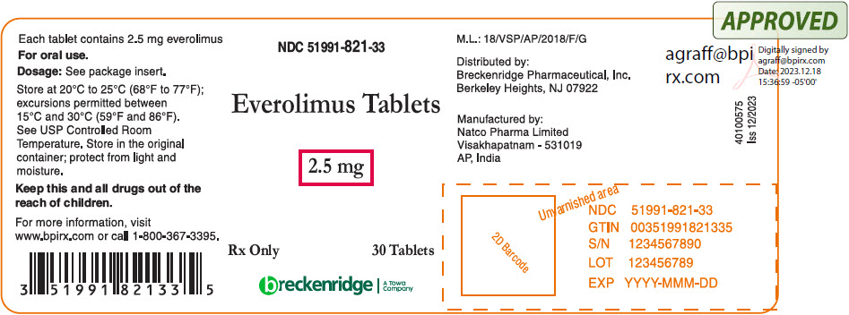 PRINCIPAL DISPLAY PANEL - 2.5 mg Tablet Bottle Label