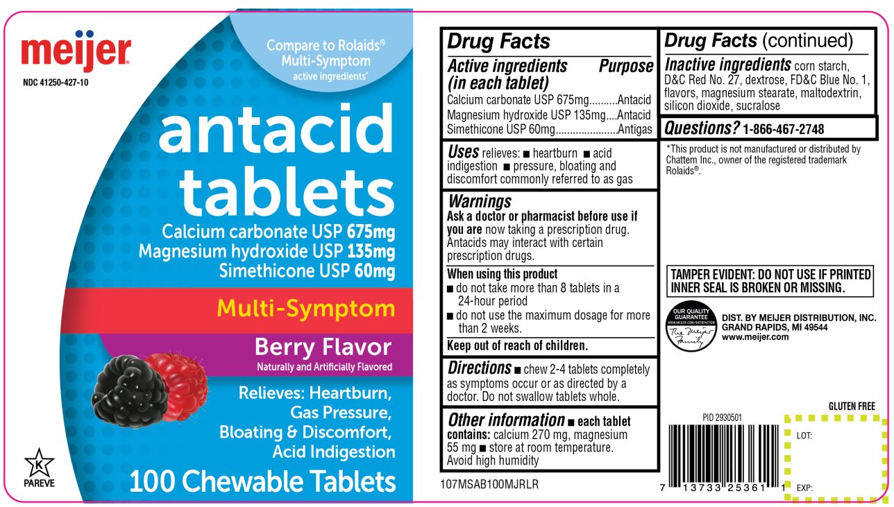 antacid tablets calcium carbonate, magnesium hydroxide and simethicone