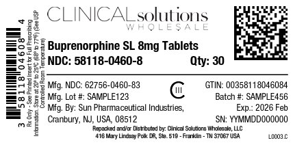 Buprenorphine 8mg SL tablet 30ct blister card