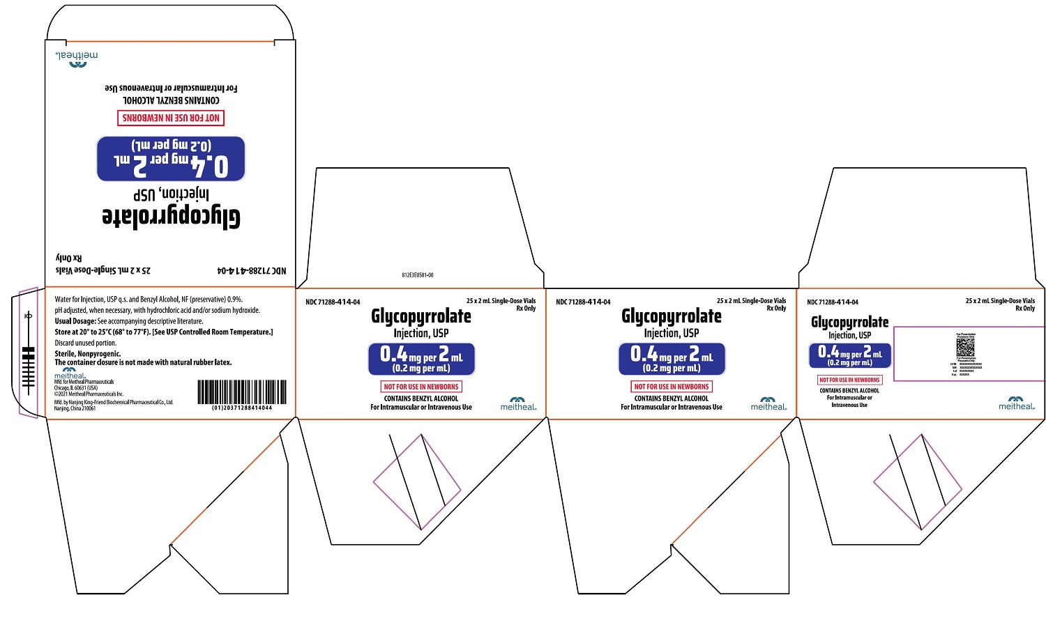 Principal Display Panel – Glycopyrrolate Injection, USP 2 mL Carton