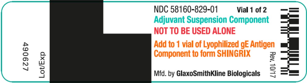 Shingrix 1 count Adjuvant vial label