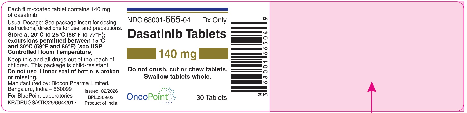 Dasatinib 140mg Tabs Labels Rev 02-2026