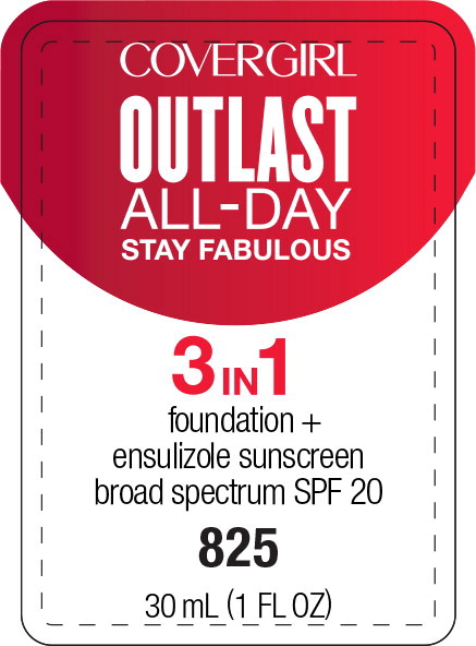 Principal Display Panel - Covergirl Outlast All-Day 3 in 1 825 Label

