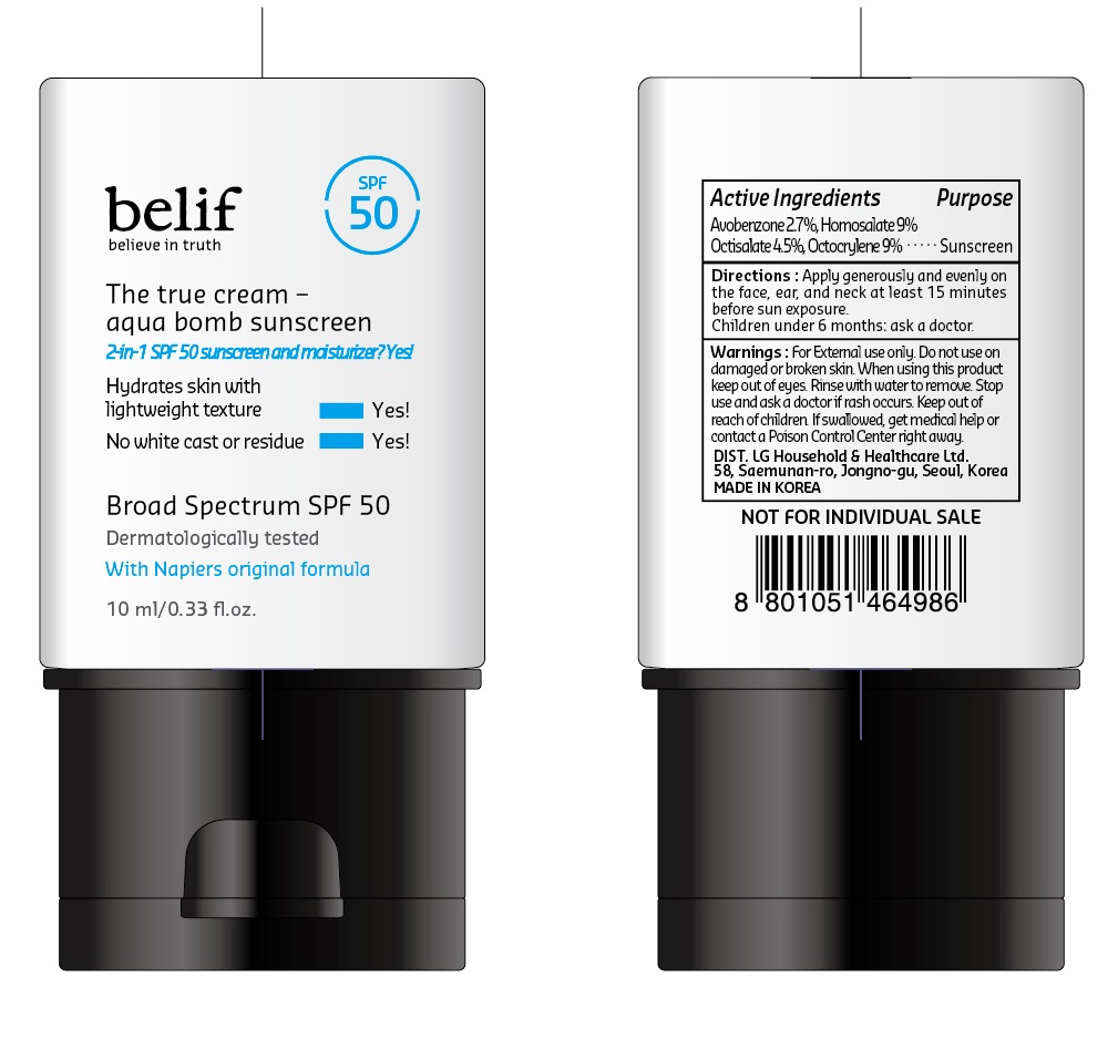 belif The true cream aqua bomb sunscreen SPF 50 10mL