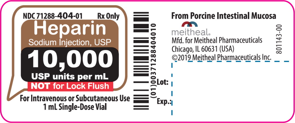 Principal Display Panel – Heparin Sodium Injection, USP 10,000 USP Vial Label
