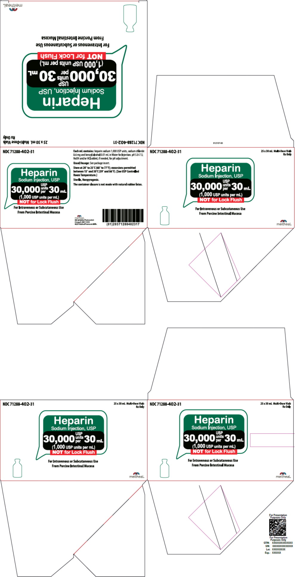 Principal Display Panel – Heparin Sodium Injection, USP 30,000 USP Carton
