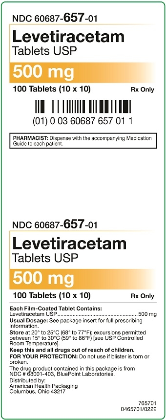 500 mg Levetiracetam Tablets Carton
