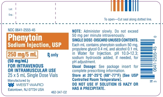 Phenytoin Sodium Injection, USP 250 mg/5 mL (50 mg/mL) 25 x 5 mL Single Dose Vials