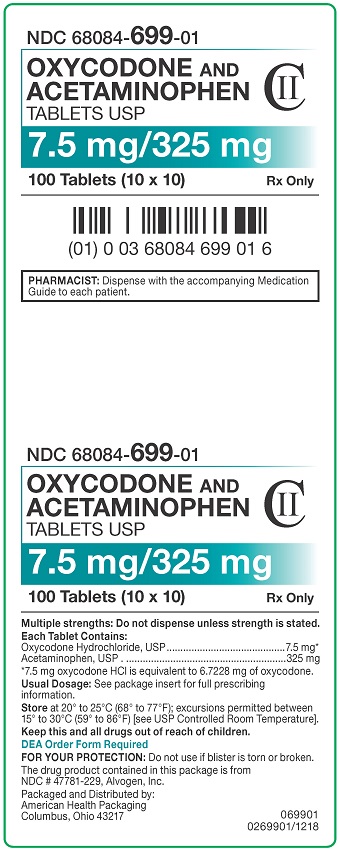 7.5 mg/325 mg Oxycodone/APAP Tablets Carton