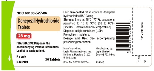 DONEPEZIL HYDROCHLORIDE TABLETS
Rx Only
23 mg
NDC: <a href=/NDC/68180-527-06>68180-527-06</a>
							30 TABLETS