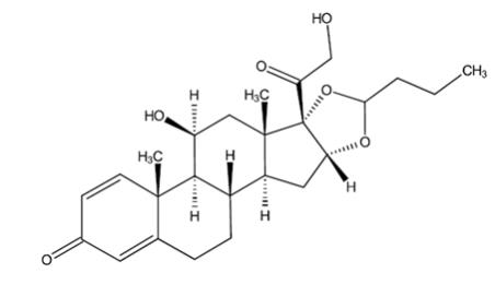 The structural formula for Budesonide