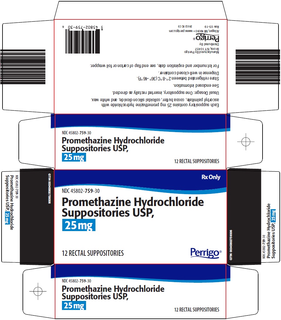 Promethazine Hydrochloride Suppositories USP, 25mg Carton