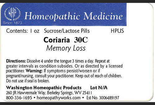 Coriaria label example
