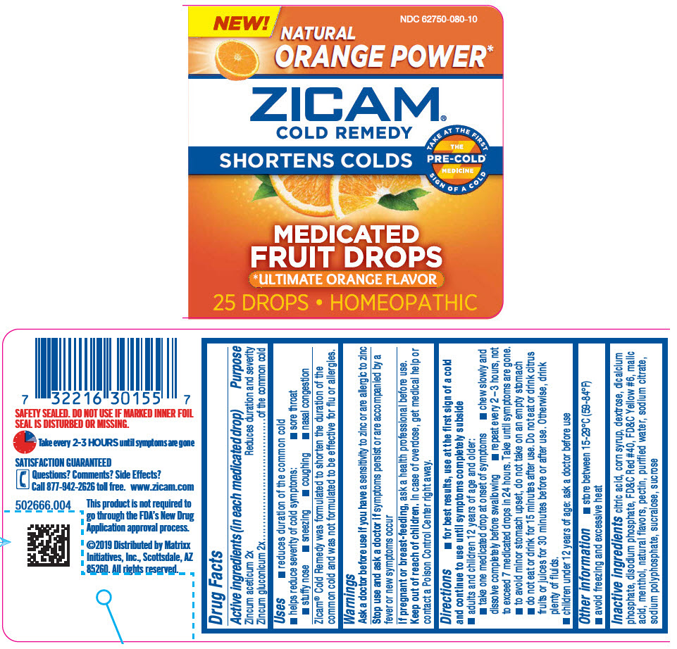ZICAM COLD REMEDY MEDICATED FRUIT DROPS zinc acetate anhydrous and