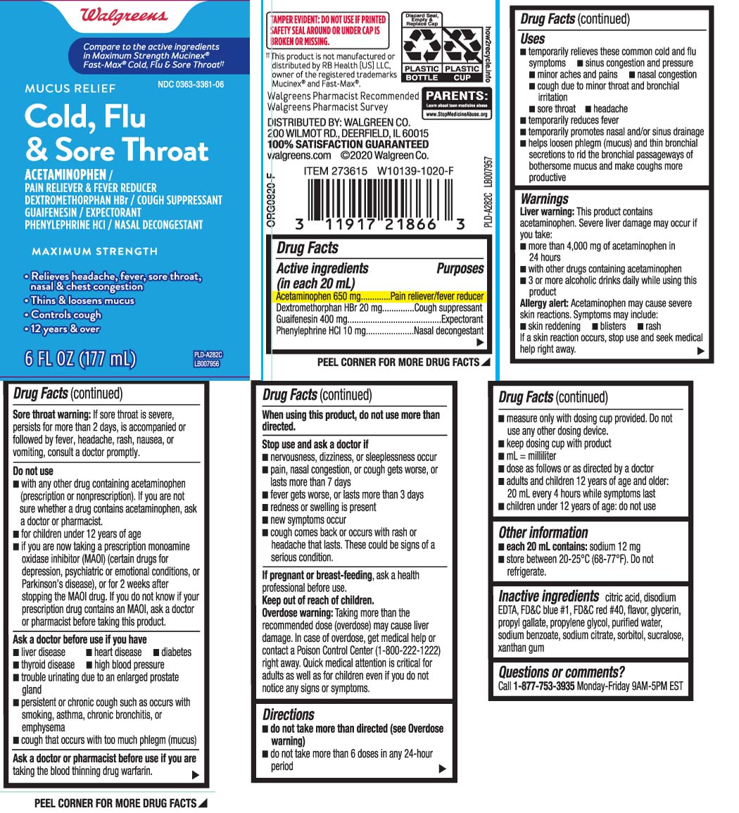 Acetaminophen 650 mg, Dextromethorphan HBr 20 mg, Guaifenesin 400 mg, Phenylephrine HCl 10 mg
