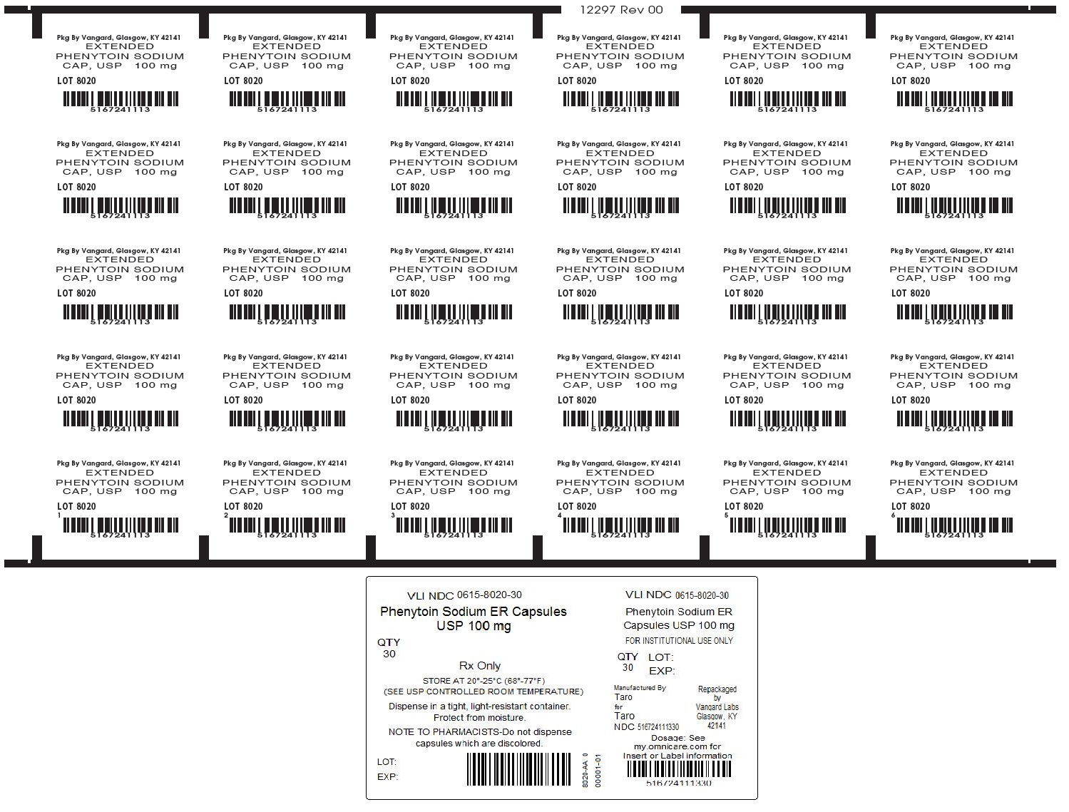 Phenytoin Sodium ER Caps 100mg unit dose box label