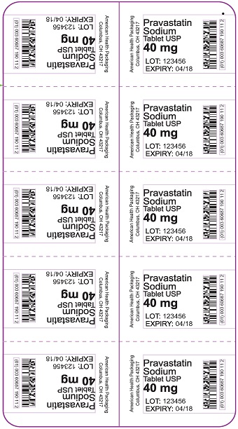 40 mg Pravastatin Sodium Tablet Blister