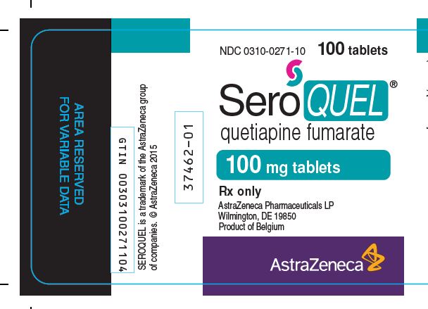 SeroQUEL 100 mg tablets bottle label