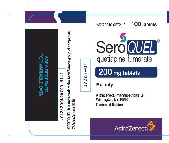 SeroQUEL 200 mg tablets bottle label