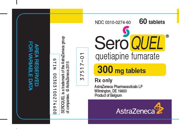 SeroQUEL 300 mg tablets bottle label