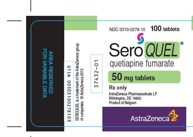 SeroQUEL 50 mg tablets bottle label