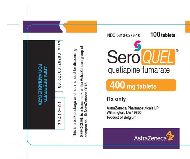 SeroQUEL 400 mg tablets bottle label