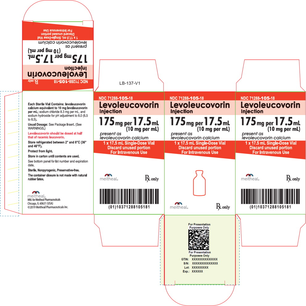 Principal Display Panel – Levoleucovorin Injection, USP 175 mg per 17.5 mL Carton
