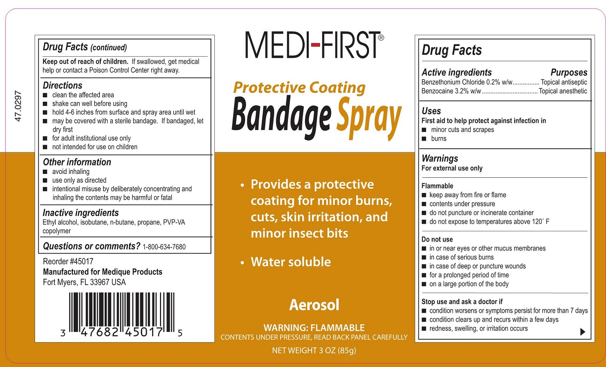 Medi-First Bangage Spray Label