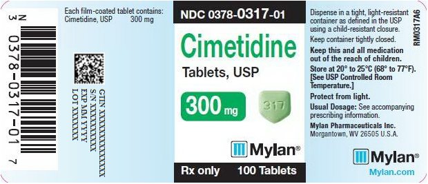 Cimetidine Tablets 300 mg Bottle Label