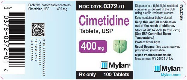 Cimetidine Tablets 400 mg Bottle Label
