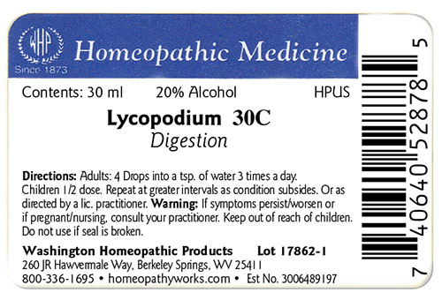 Lycopodium label example