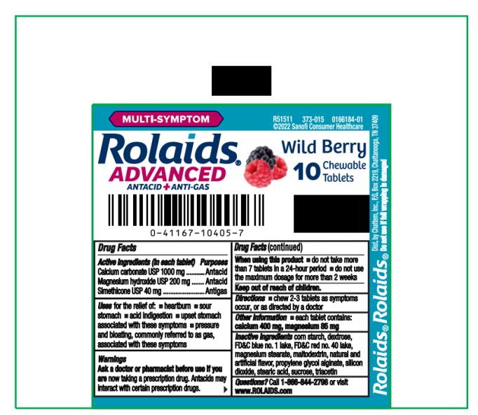 Rolaids®
ADVANCED
ANTACID + ANTI-GAS
10 Chewable Tablets
Wild Berry