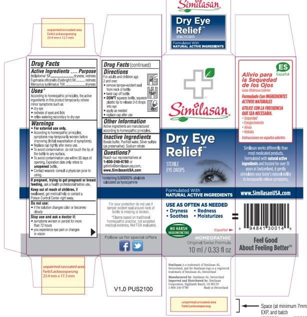Principle Display Panel
Similasan
Dry Eye Relief
Sterile Eye Drops
10 ml / 0.33 fl oz
