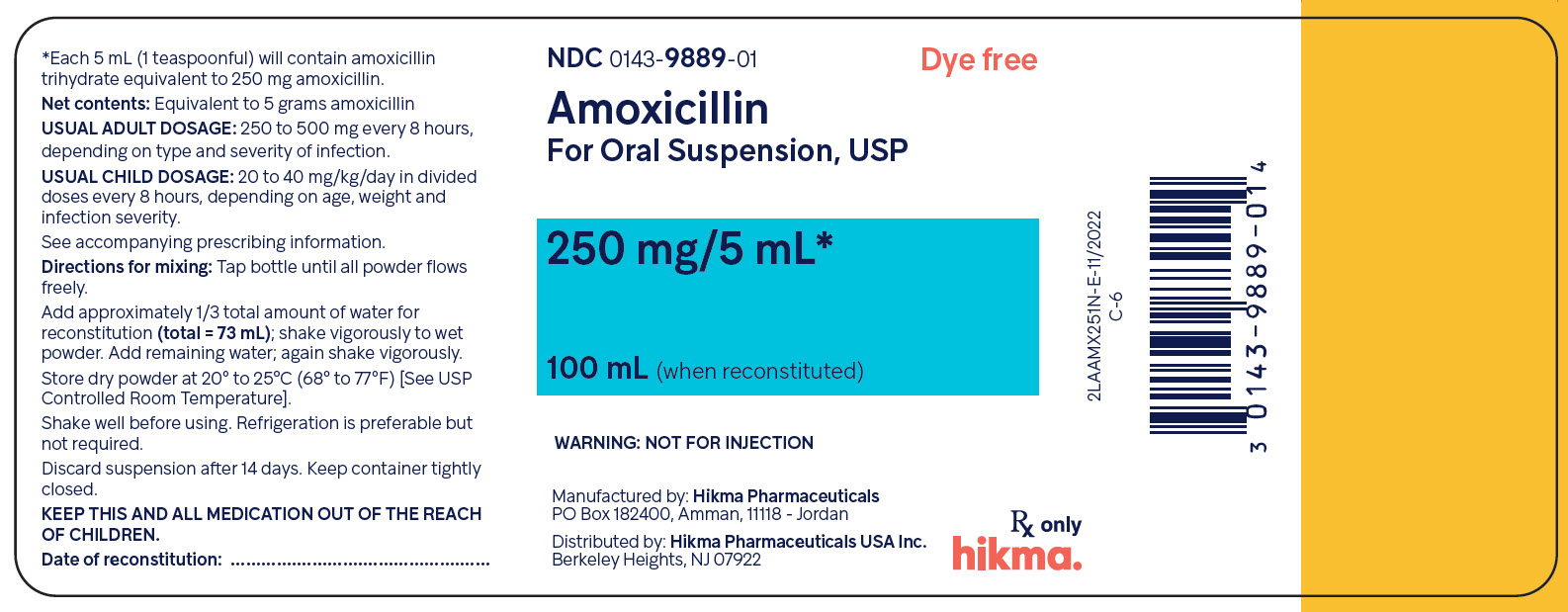 Amoxicillin for Oral Suspension USP, 250 mg/5 mL (100 mL when reconstituted) bottle label image