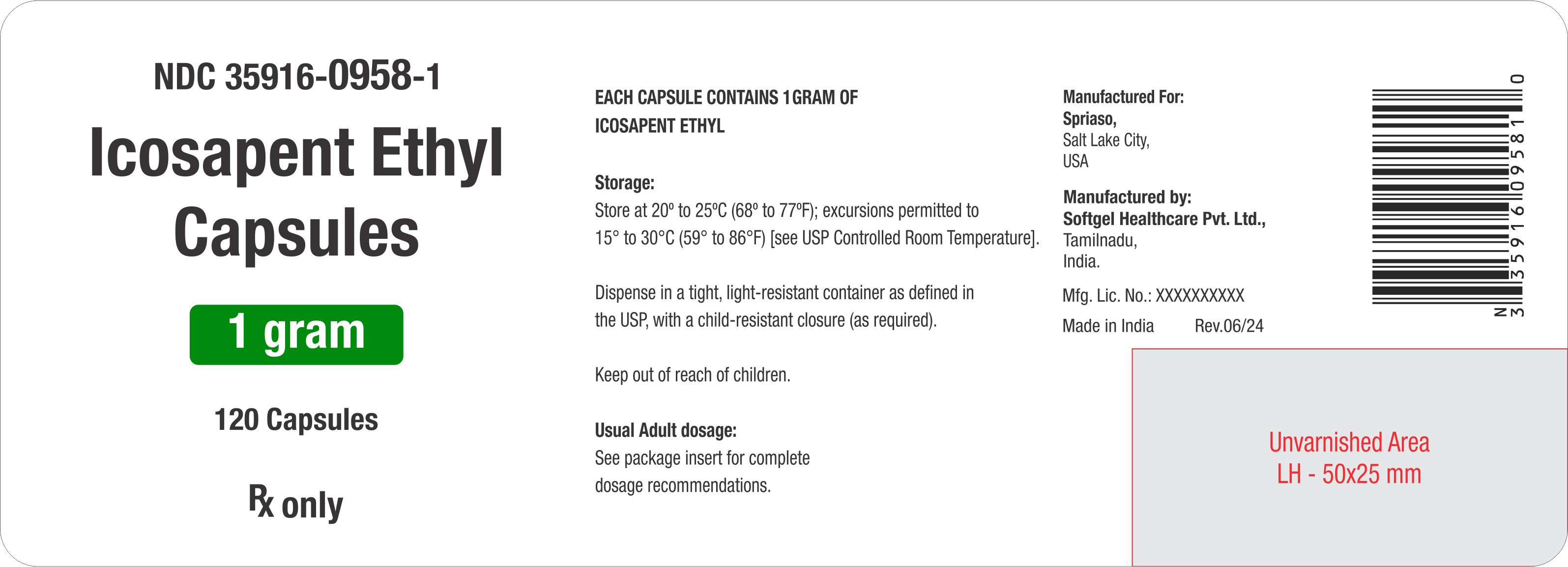 Icosapent Bottle Label