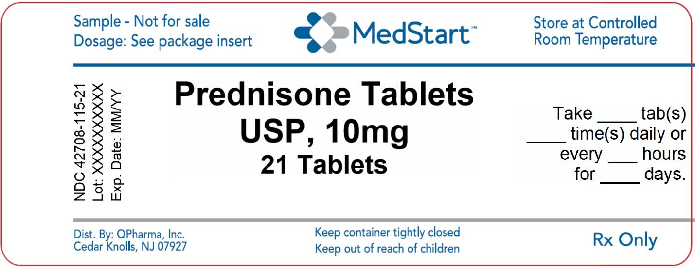 42708-115-21 Prednisone Tablets USP 10mg x 21 V2