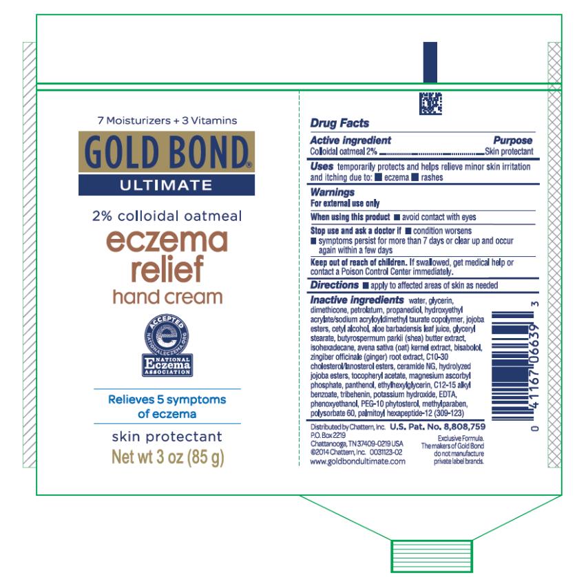 GOLD BOND® 
ULTIMATE
2 % colloidal oatmeal
eczema relief
hand cream
Net wt 3 oz (85 g)
